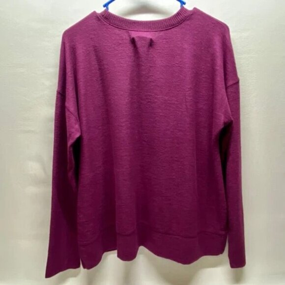 Lucky Brand Women's Cozy Knit Sweater Medium Potent Purple Crewneck Top NWT - Picture 2 of 8